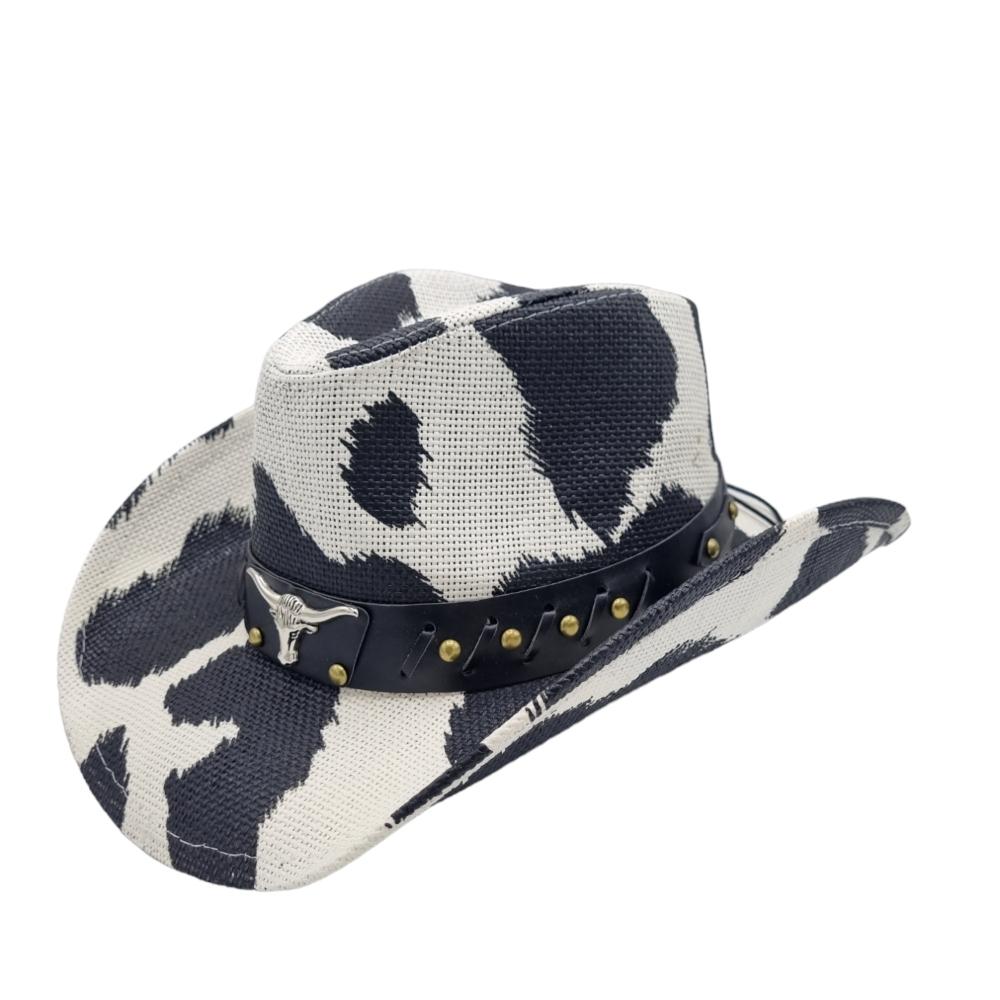 Cowboyhatt Blue medallion white