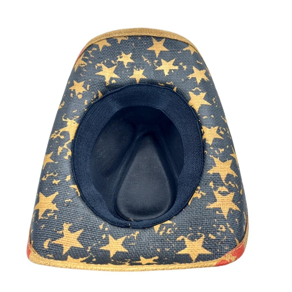 Cowboyhatt Blue medallion white