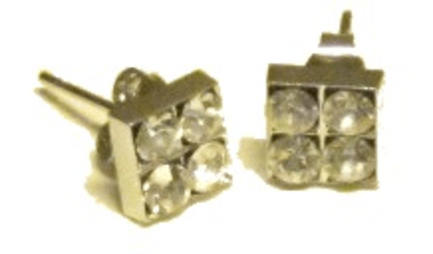 Square earrings white