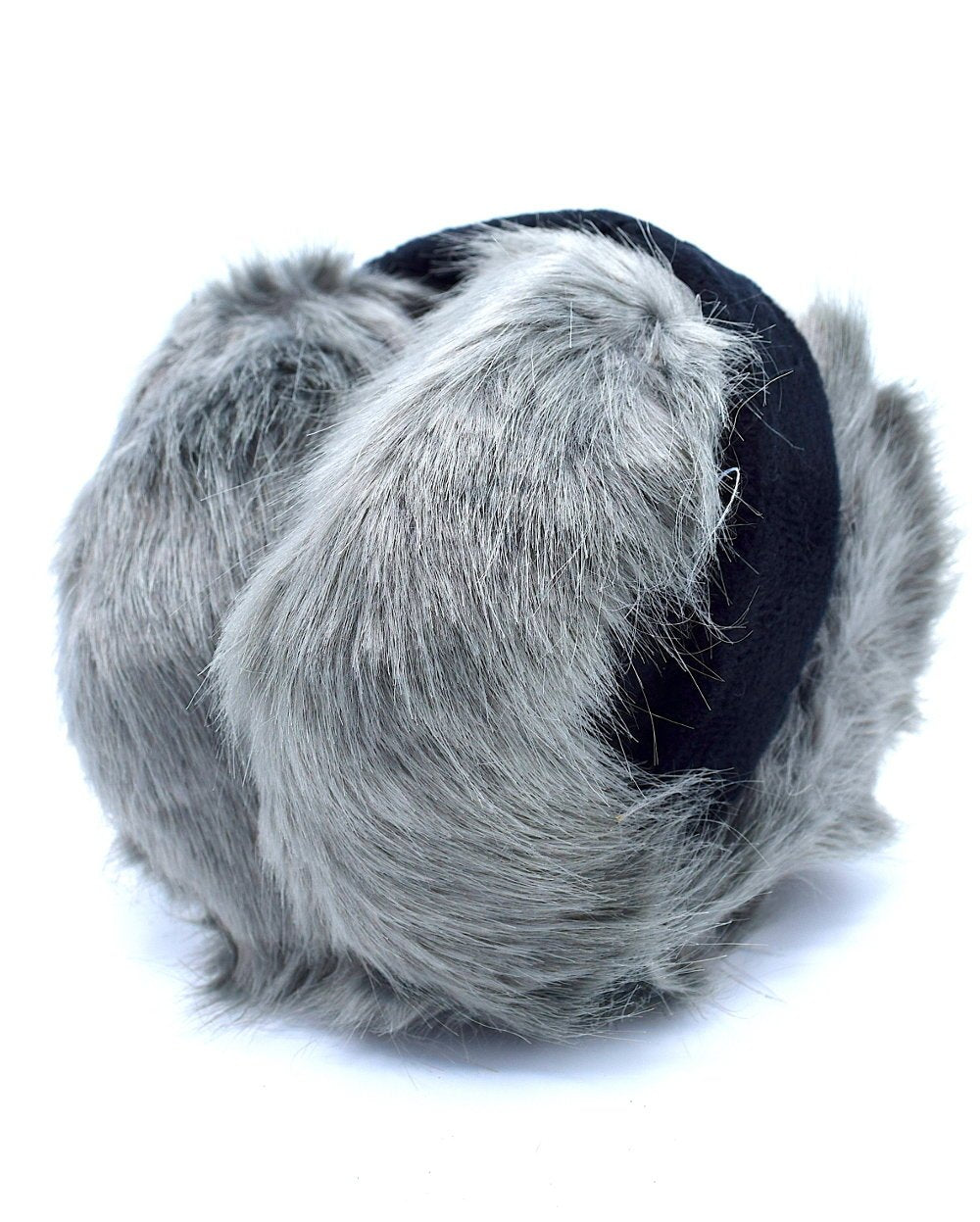 Gråa fluffiga öronmuffar