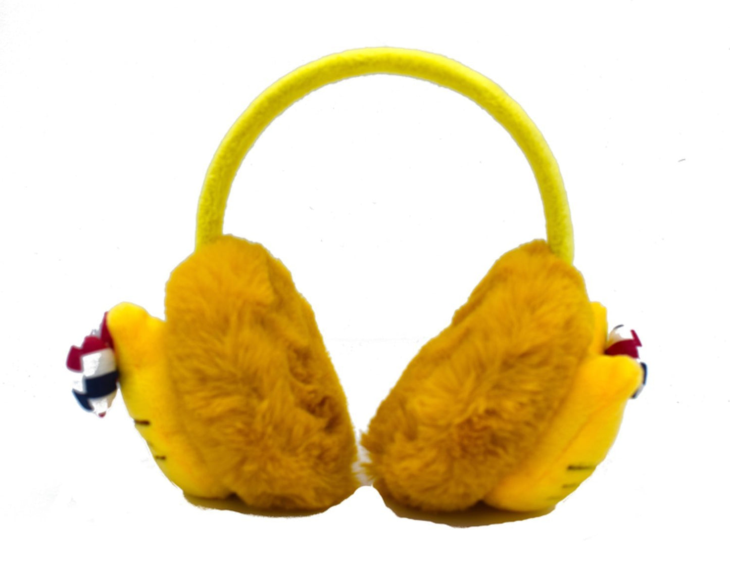 Gula öronmuffar katt