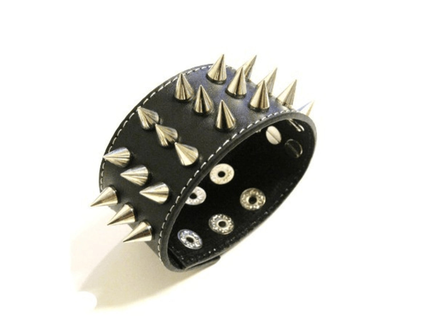 Läderarmband med spike nitar