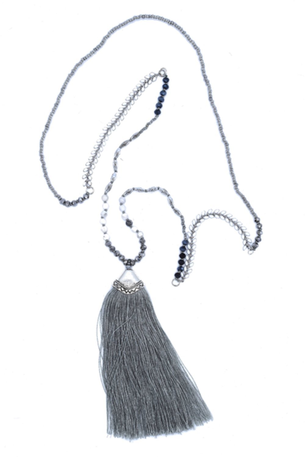Lång Pärlhalsband med franshänge Bohemian