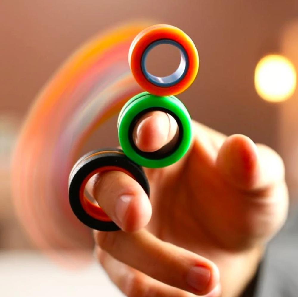 Magnetiska Ringar / Fidget Toys - Magnetkulor - Anti stress Gul