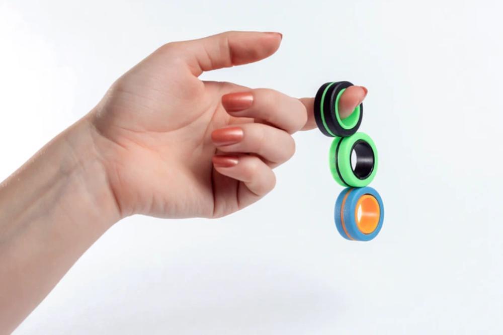 Magnetiska Ringar / Fidget Toys - Magnetkulor Anti stress gul