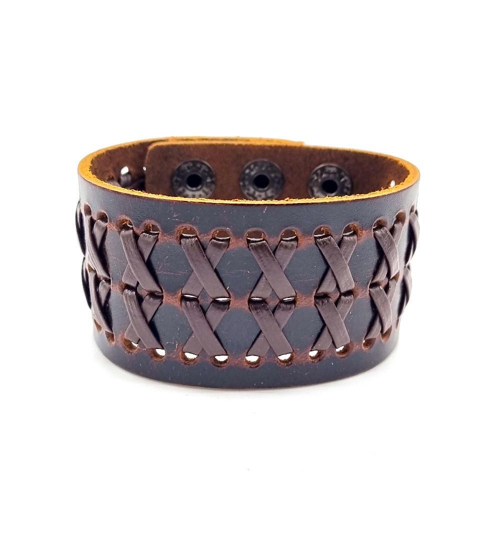 Mörkbrun läderarmband