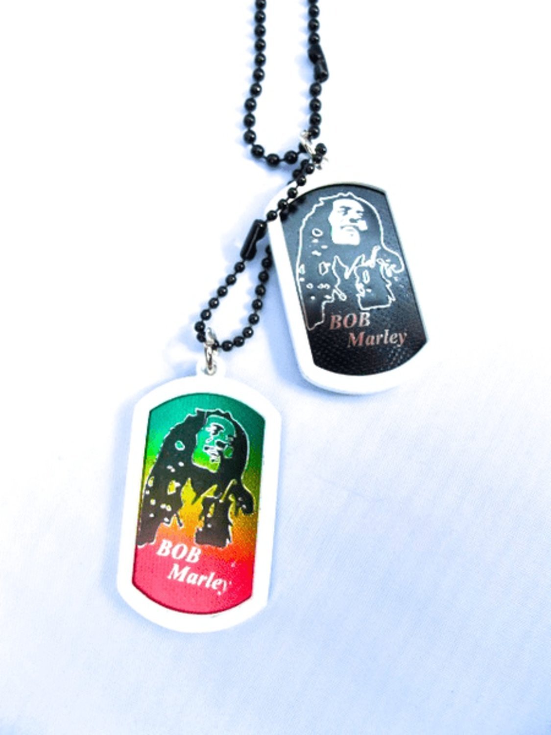 Rasta man - Dog Tag halsband vit ram
