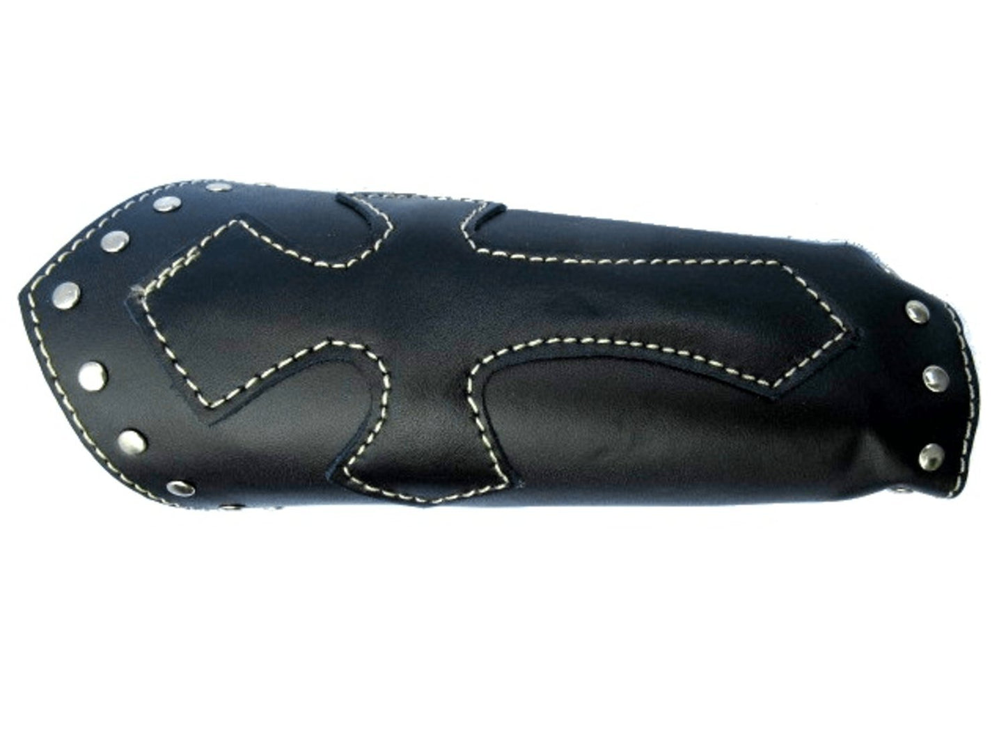 Stort läderarmband med Kors och nitar