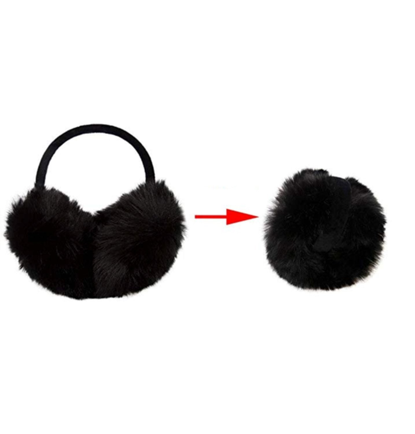 Svarta fluffiga öronmuffar - Hiprock