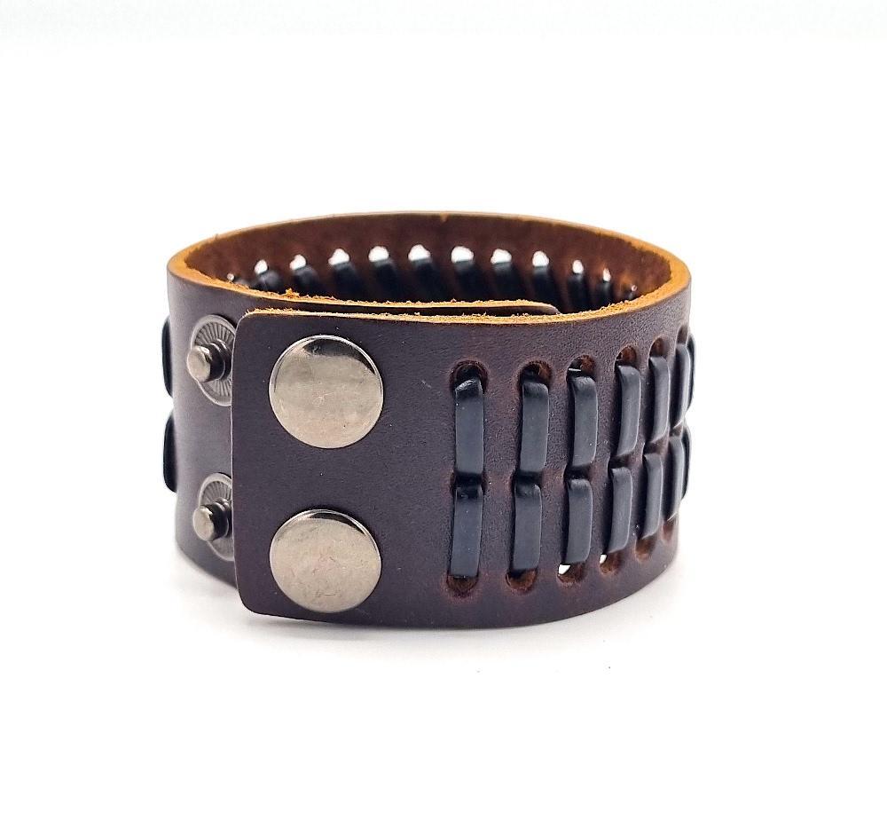 Brun och Svart läderarmband