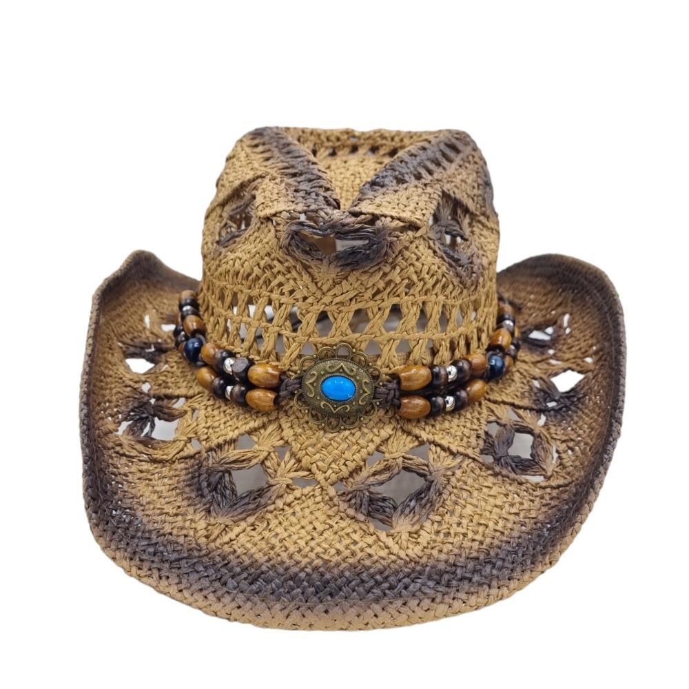 Cowboyhatt Blue medallion white