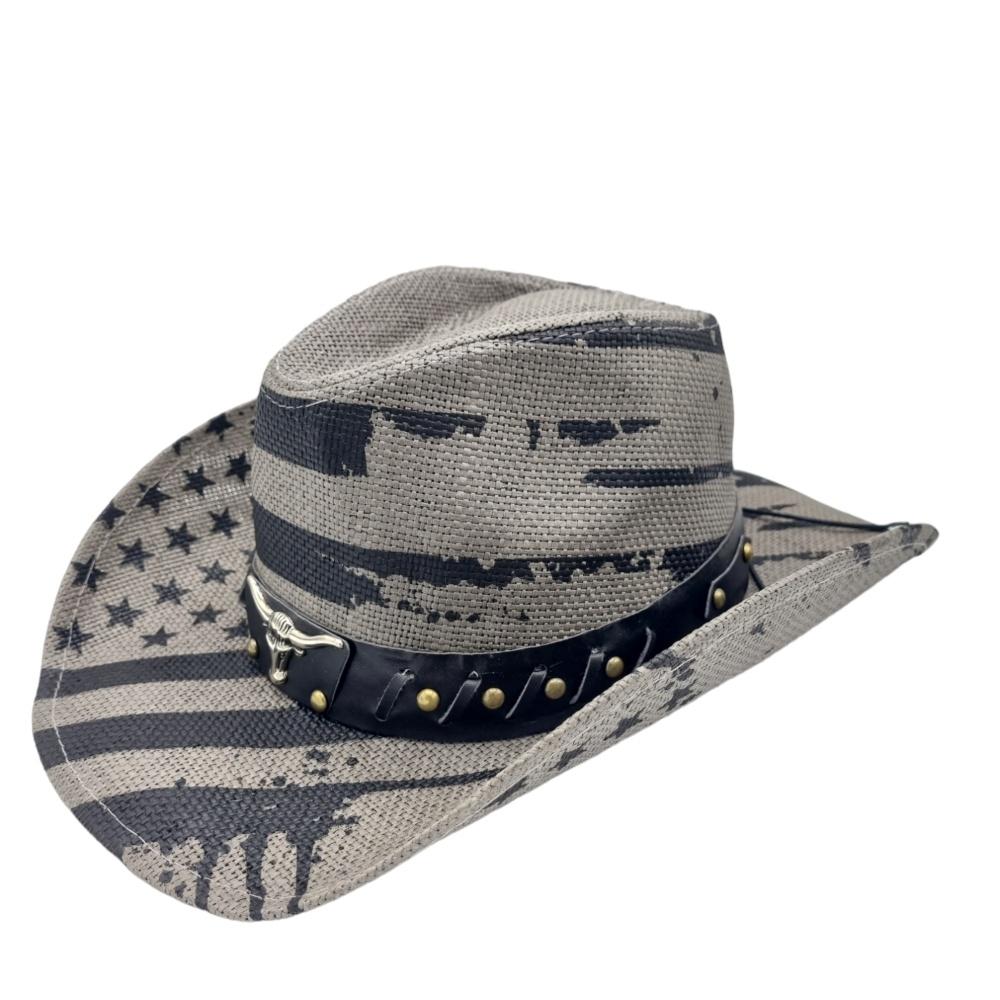 Cowboyhatt Blue medallion white