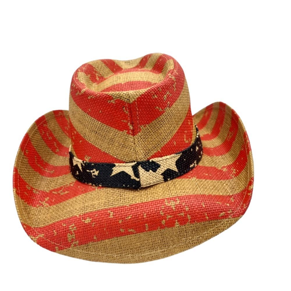 Cowboyhatt Blue medallion white