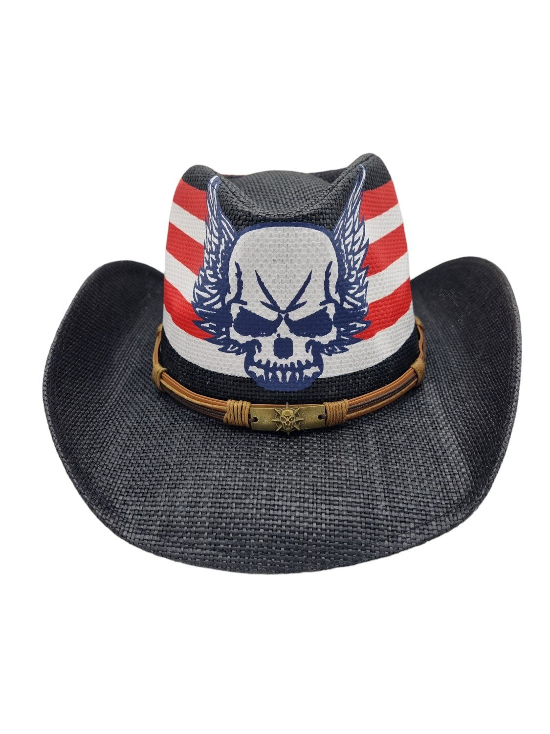 Cowboyhatt Blue medallion white
