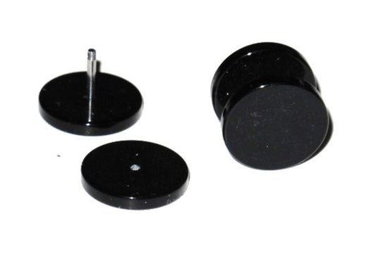Fake Plugg - Svart 12 mm/ett par