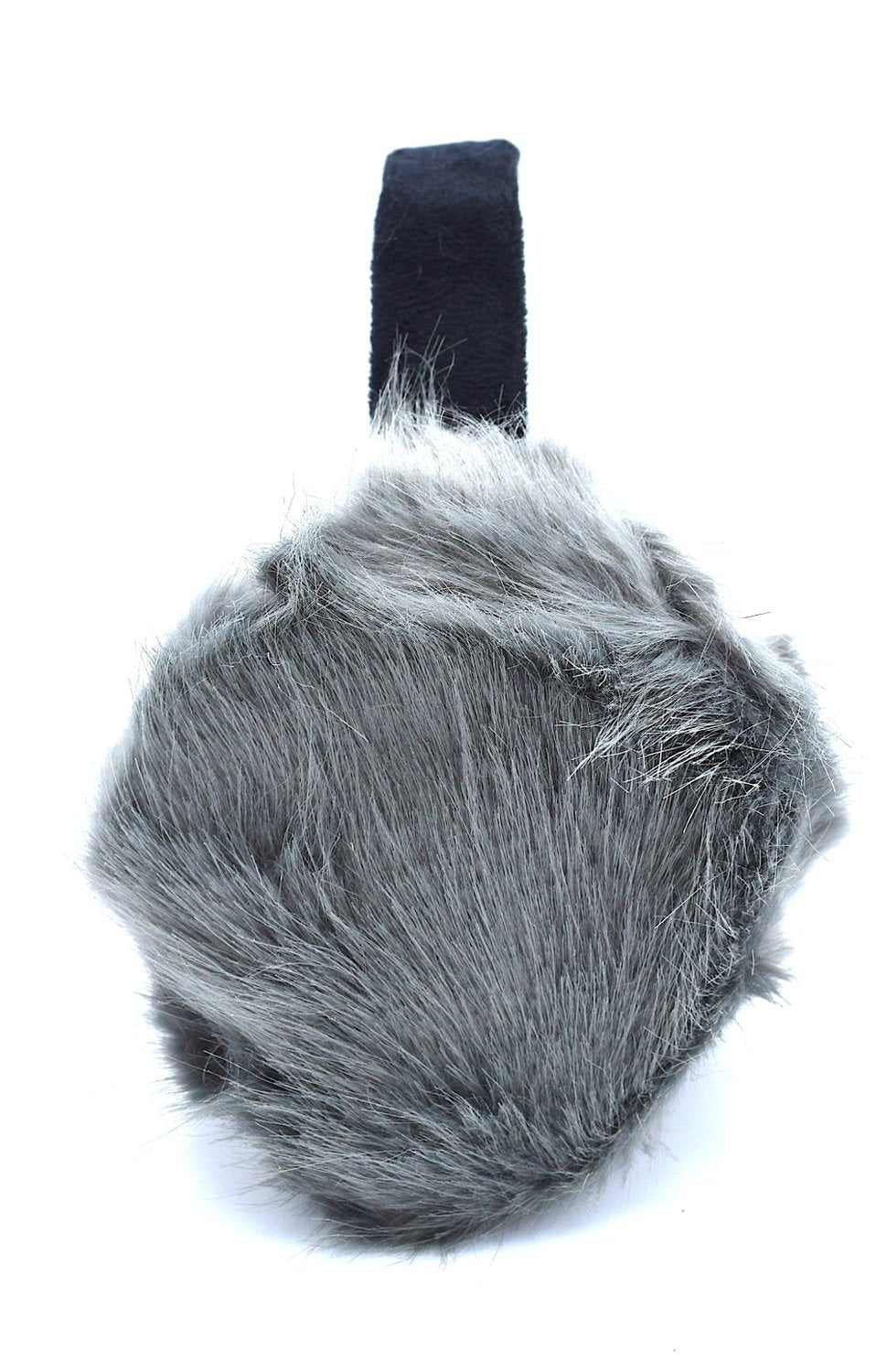 Gråa fluffiga öronmuffar