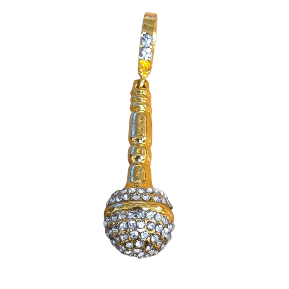 Guldigt Mikrofon Halsband med Strass