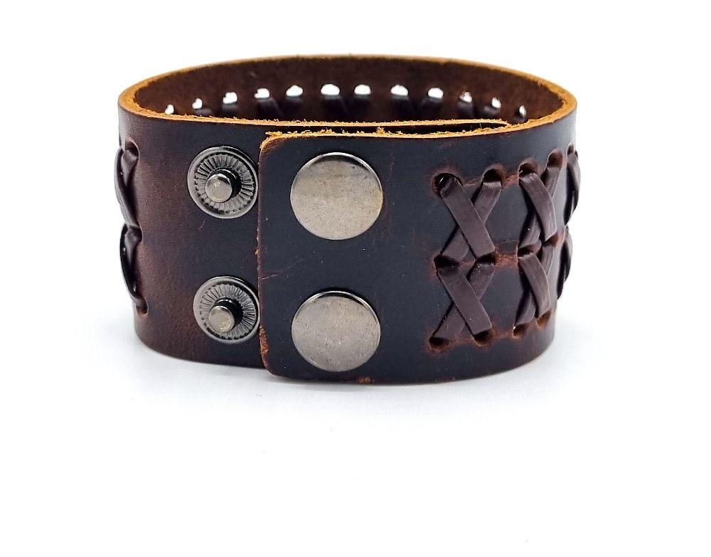 Mörkbrun läderarmband