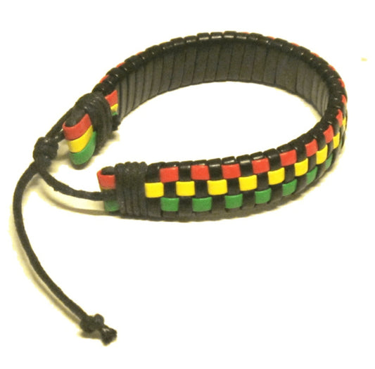 Rasta armband läder