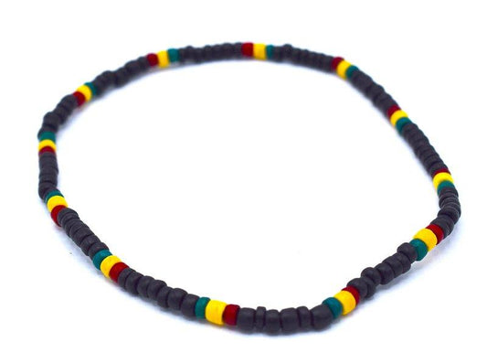 Rasta pärlhalsband - elastiskt