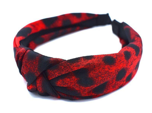 Röd Leopard Diadem - Tygklätt