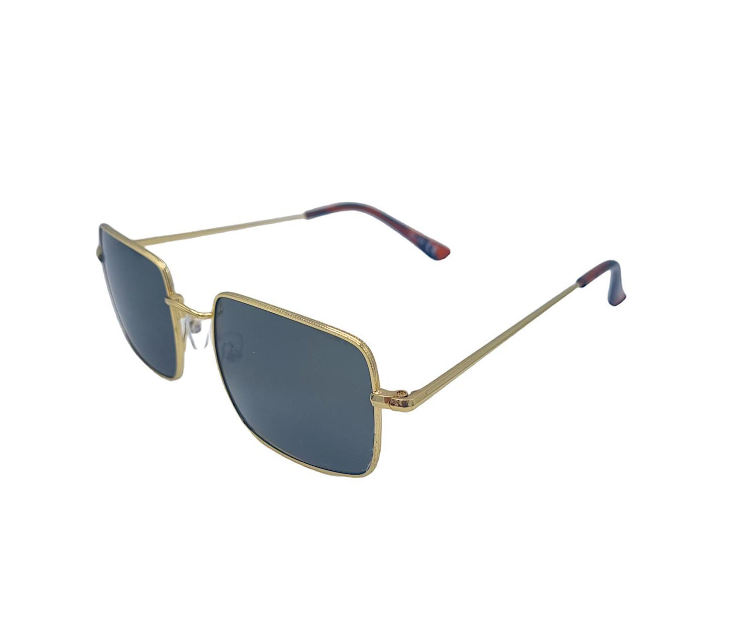 Rectangular Retro solglasögon - Black/Gold