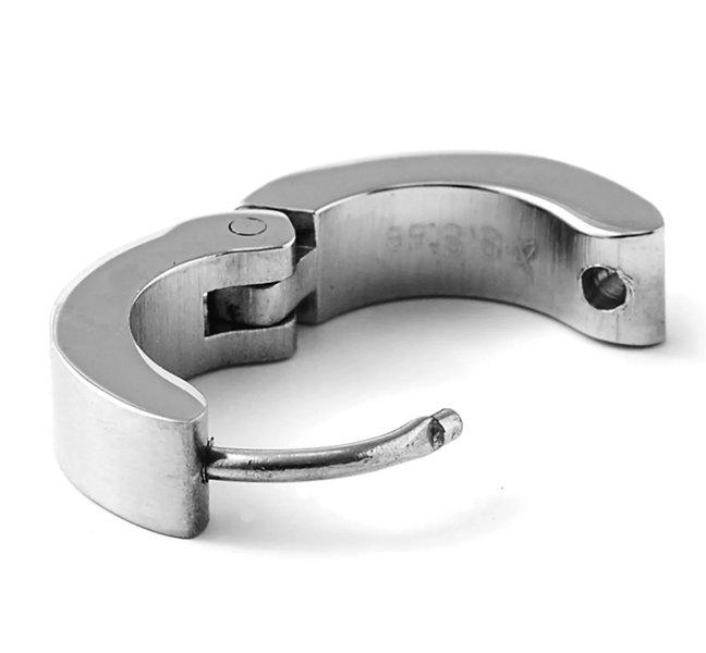 Silverfärgad robust ringörhängen - Hiprock 
