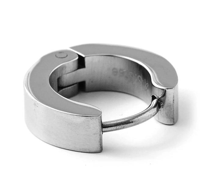 Silverfärgad robust ringörhängen - Hiprock 