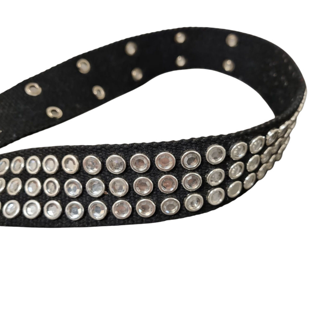 Strass bälte - svart tyg