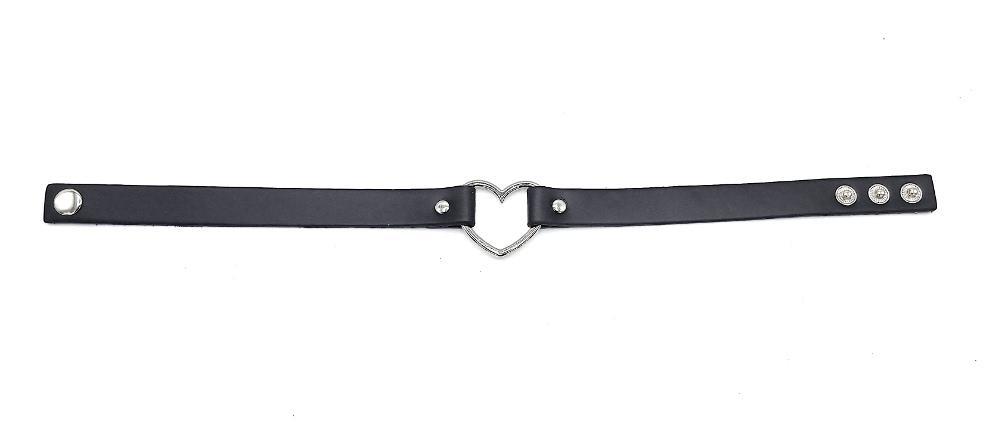 Svart halsband med hjärta - Bondage