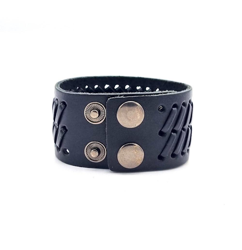 Svart läderarmband