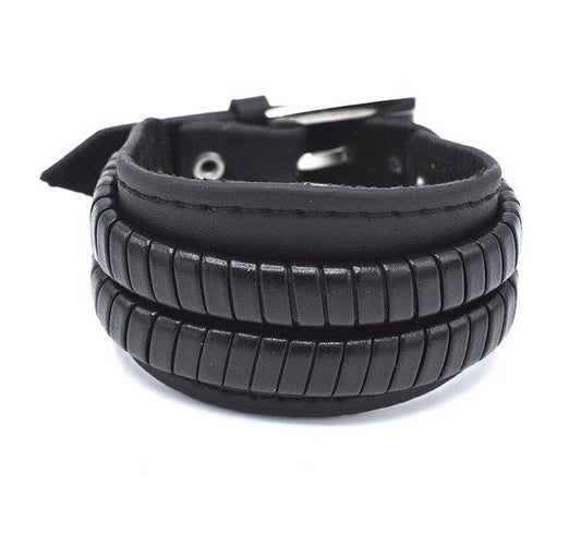 Svart läderarmband stilren