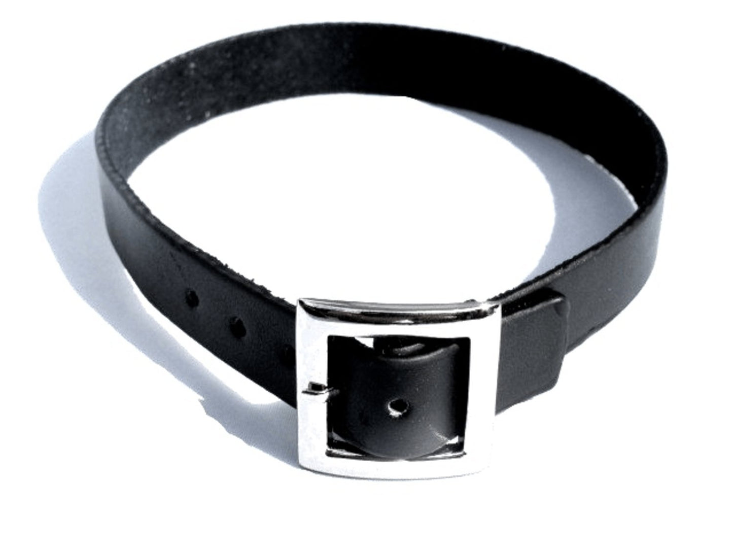 Svart läderhalsband
