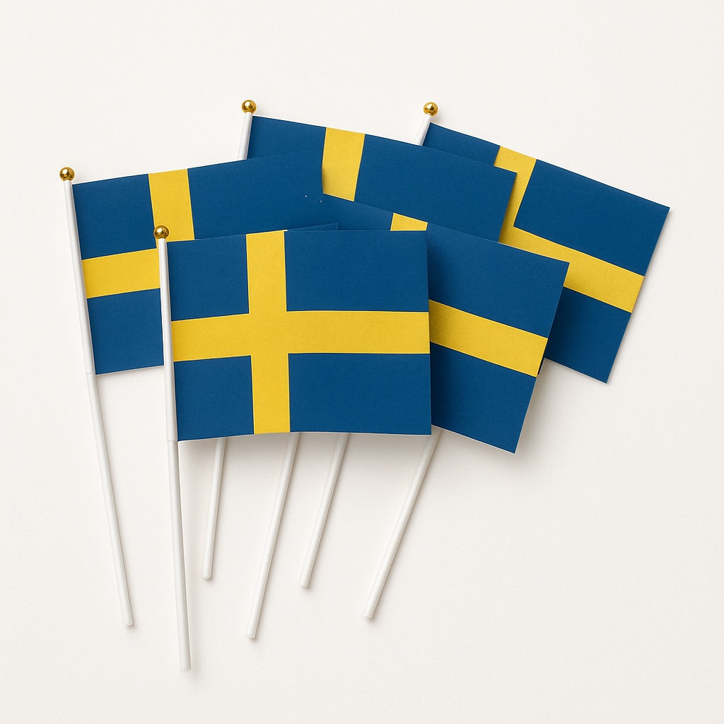 Sverige flagga handflagga – 5-pack
